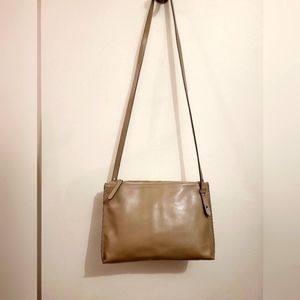 Banana Republic Taupe Leather Crossbody Purse